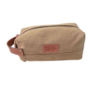 Necessaire Canvas E Couro Small Zup Cor Bege