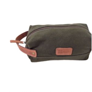 Necessaire Canvas E Couro Small Zup Cor Verde Escuro