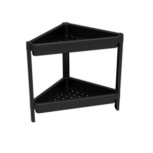 Estante Multiuso Canto Com 2 Prateleiras Geo Preto