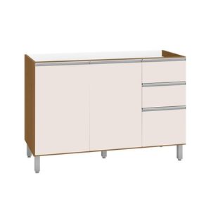 Balcão Para Cozinha 3 Portas Para Cuba Banfield Carvalho Off-white