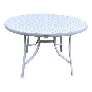 Mesa Redonda Ripada Alumínio 120Cm Porto Rico Portinaty Branco