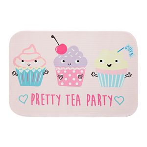 Tapete Estampado Cupcake Rosa 60cm X 40cm Antiderrapante