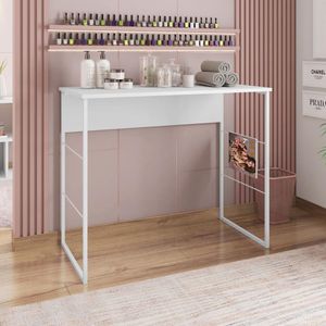 Mesa De Manicure 90,6Cm Steel Caemmun Branco