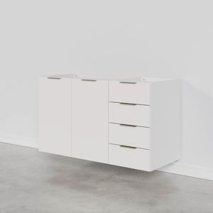 Balcão Pia 2 Portas 4 Gavetas Sem Tampo Ipanema Branco