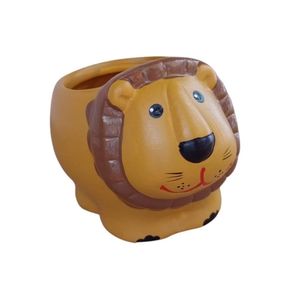 Vaso Leão Marrom 6,5 X 10,5