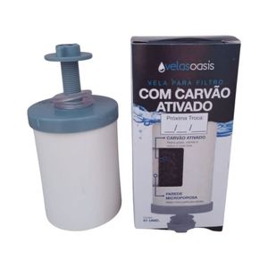 Vela C/ Carvão Ativado Para Filtro De Água De Barro + Boia
