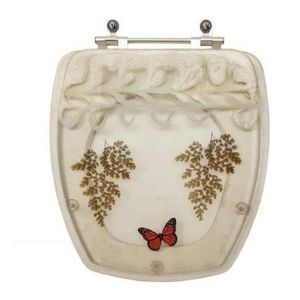 Tampa De Vaso Decorada Thema Bege P/ Bacia Incepa