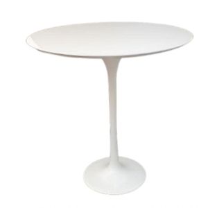 Mesa Lateral Tulipa Saarinen Redonda 51 Cm Laqueada Cor Branco