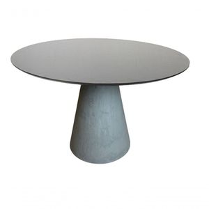 Mesa De Jantar Cone Concreto 160 Cm Tampo Laqueada Cor Preto