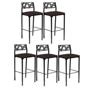 Kit 5 Banquetas Luiza Marrom gat Magazine