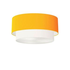 Plafon De Sobrepor Cilíndrico Cúpula Laranja Branco