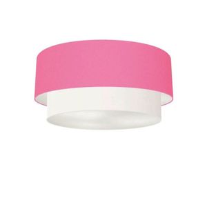 Plafon De Sobrepor Cilíndrico Cúpula Rosa Bebê Branco