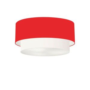 Plafon De Sobrepor Cilíndrico Cúpula Vermelho Branco