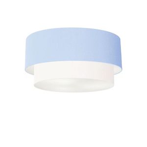 Plafon Para Sala Cilíndrico Cúpula Azul Bebê Branco