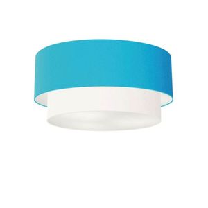 Plafon Para Sala Cilíndrico Cúpula Azul Turquesa Branco