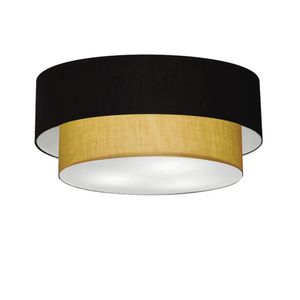 Plafon Para Sala Cilíndrico Cúpula Preto Palha