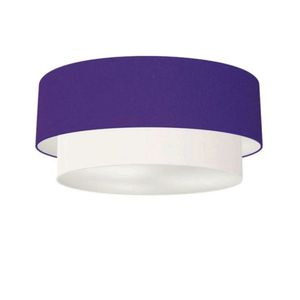 Plafon Para Sala Cilíndrico Cúpula Roxo Branco