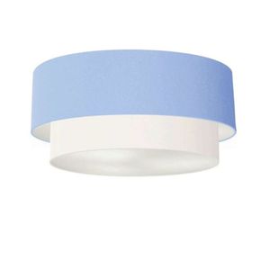 Plafon Para Sala Cilíndrico Cúpula Azul Bebê Branco