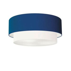 Plafon Para Sala Cilíndrico Cúpula Azul Marinho Branco