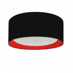 Plafon Cilíndrico Sj-3161 Cúpula Preto Vermelho