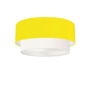 Plafon De Sobrepor Cilíndrico Cúpula Amarelo Branco