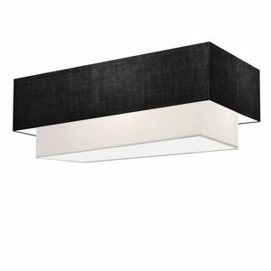 Plafon Retangular Sj-3071 Cúpula Preto Branco