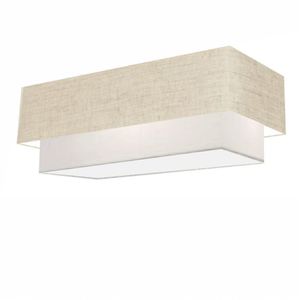 Plafon Retangular Sj-3071 Cúpula Rustico Bege Branco