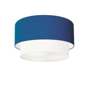 Plafon De Sobrepor Cilíndrico Sp-3045 Cúpula Azul Marinho Branco
