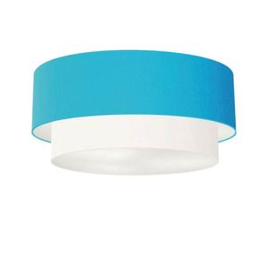 Plafon Para Sala Cilíndrico Cúpula Azul Turquesa Branco