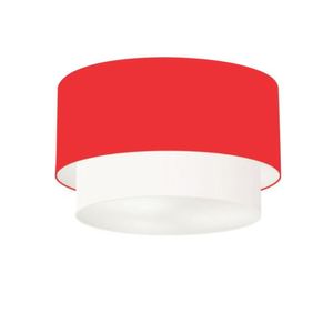 Plafon Para Sala De Estar Cilíndrico Cúpula Vermelho Branco