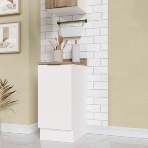 Balcão 1 Porta Com Tampo E Rodapé Ipanema Branco