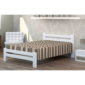 Cama de Casal Itália de Madeira Maciça Angelim Pedra Tauari Branco