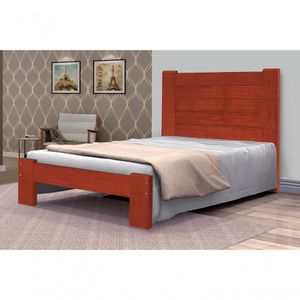 Cama Queen Size Dubai de Madeira Maciça Angelim Pedra Tauari Mel