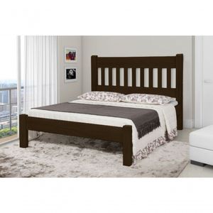 Cama Queen Size Imperial de Madeira Maciça Tauari Tabaco