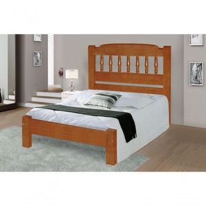 Cama Queen Size Viena de Madeira Maciça Angelim Pedra Tauari Mel