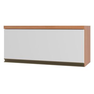 Armário 80Cm 1 Porta Basculante Macadâmia Freijó/Branco