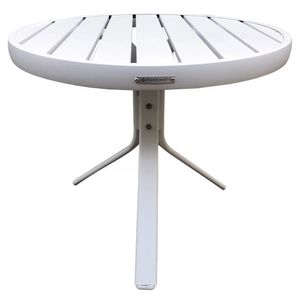 Mesa Redonda Ripada Alumínio 50Cm Porto Rico Portinaty Branco