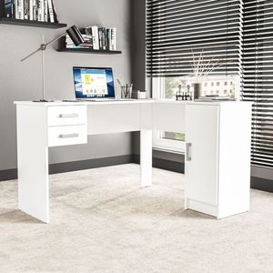 Mesa Barcelona 2 Gavetas 1 Porta Policomplementos Branco