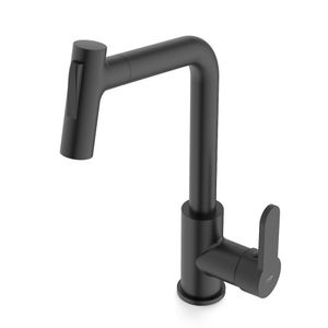 Monocomando De Mesa Para Cozinha Com Bica Extraível Com 2 Funções Kitchen Celite Preto Matte