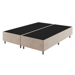 Base Box Queen 37Cm X 198Cm X 158Cm Treviso Liso Turkey Creme