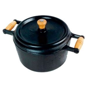 Panela De Ferro Modelo Pressão 2 Alças De Madeira - 9 Lt