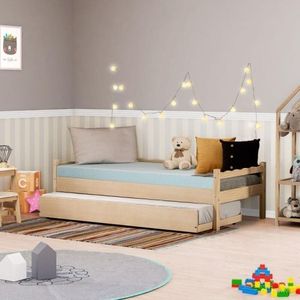 Cama Babá Com Cama Auxiliar Reversível Casatema Natural