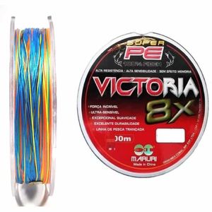Linha de Pesca Multifilamento 8 Fios 200m Colorida 0.14mm 17lb