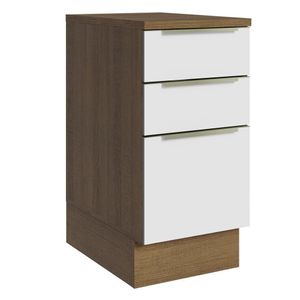 Balcão 40Cm 3GVT Rustic/Branco Veludo Lux Madesa Rustic