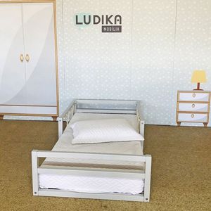 Cama Infantil Fortaleza Baixa Corda Cinza Prata Fina