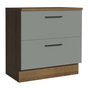 Balcão 80Cm 2GVT Rustic/Cinza Agata Madesa Rustic/Cinza