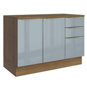 Balcão De Pia 120Cm 2PTS 3GVT - Rustic/Cinza Lux Madesa