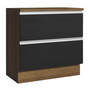 Balcão 80Cm 2GVT Rustic/Preto Glamy Madesa Rustic/Preto