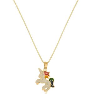 Colar Unicórnio Folheado Em Ouro18k