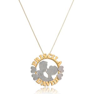 Colar Mandala Casal Apaixonado Com Detalhes Em Rodium